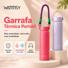 Garrafa Térmica 532ml Inox 304 com Alça – Quente e Frio por Horas, Ideal para Escola e Academia