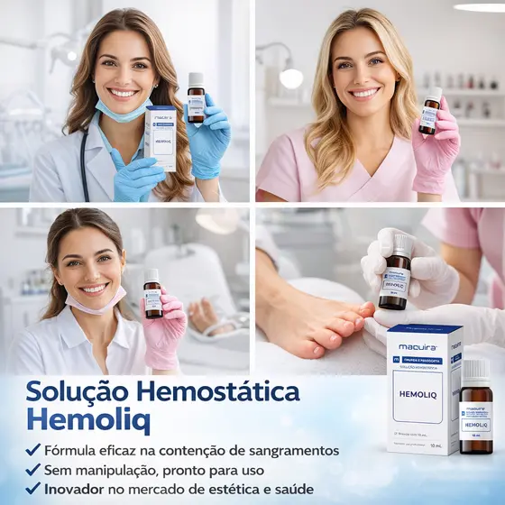 Hemoliq Solução Hemostática 10ml Podologia / Manicure / Odontologia Maquira