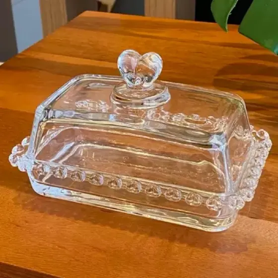 Manteigueira de Cristal Coração Lyor Transparente