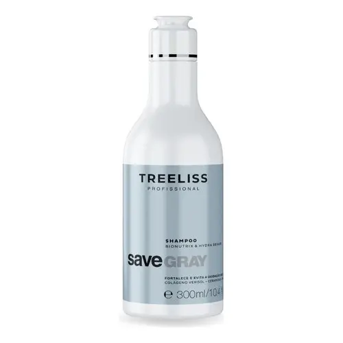 Shampoo Save Gray Bionutrix 300ml Matizador Para Loiros e Grisalhos - Treeliss Profissional