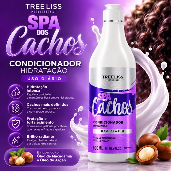 Condicionador Hidratação Capilar Spa dos Cachos 500ml - Treeliss Profissional