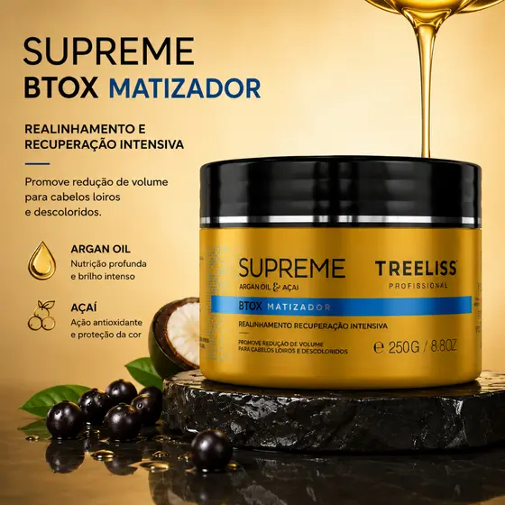 Alisamento Tratamento Btox Matizador Supreme Botox 250g - Treeliss Profissional