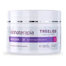 Máscara Vinhoterapia 250g Para Cabelos Ressecados e Opacos Sem Brilho - Treeliss Profissional