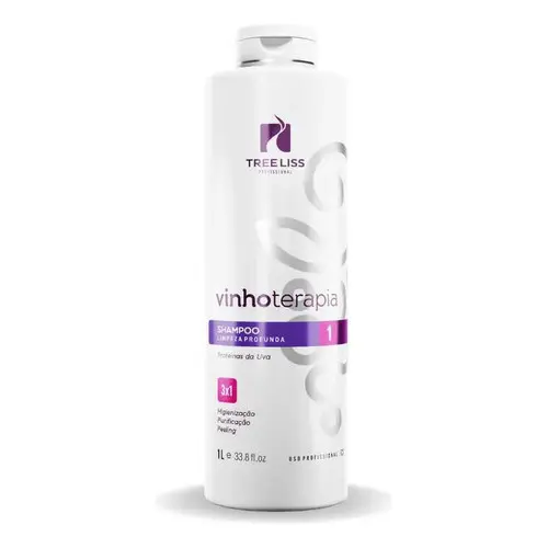Shampoo Limpeza Profunda Vinhoterapia 1L Antirresíduo Capilar - Treeliss Profissional