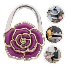 Suporte Portátil De Bolsa P/ Mesa Gancho Tipo Flor Prático Em Metal Decorativo