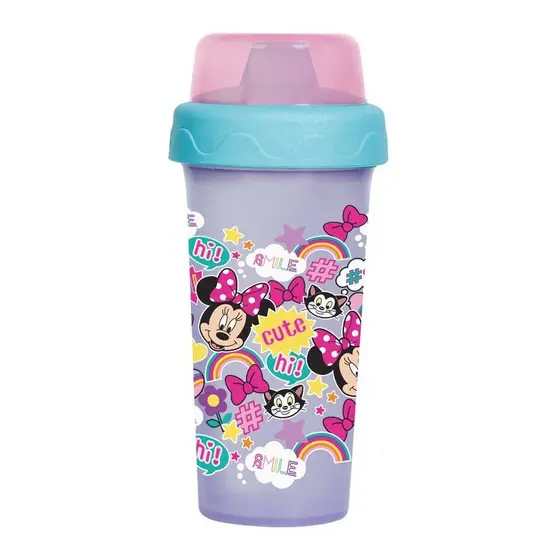 Copo De Transição Infantil 340ml Com Redutor de Pingo Premium Minnie Disney