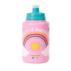 Squeeze Arco Íris Rosa Infantil Menina Container Kids 340ml