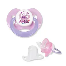 Chupeta T2 Angel Stitch Rosa Ortodôntica Capuz BabyGo