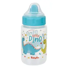 Copo De Transição Infantil C/ Tampa Higiênica e Válvula Redutora de Pingos 340ml Little Dino BabyGo