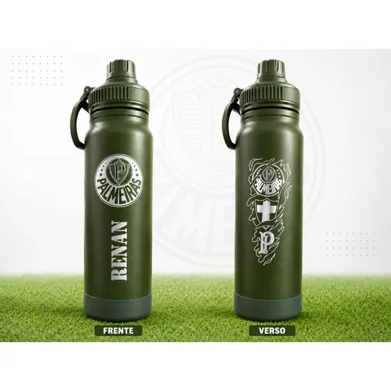 Garrafa Termica 800ml Personalizada Com Nome Palmeiras