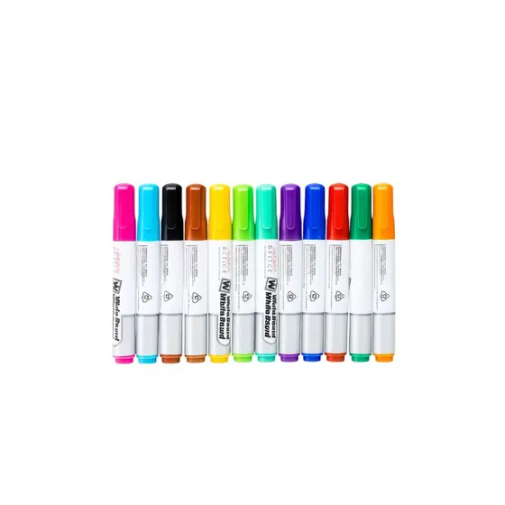 Marcador Quadro Branco Colorido Caneta Apagável 12 Unidades