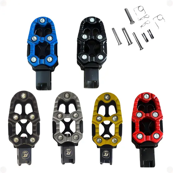 Par Pedaleira Alumínio Reforçada Esportiva Motos — Falcon  Tornado  CRF  230 Lander Twister Off Road