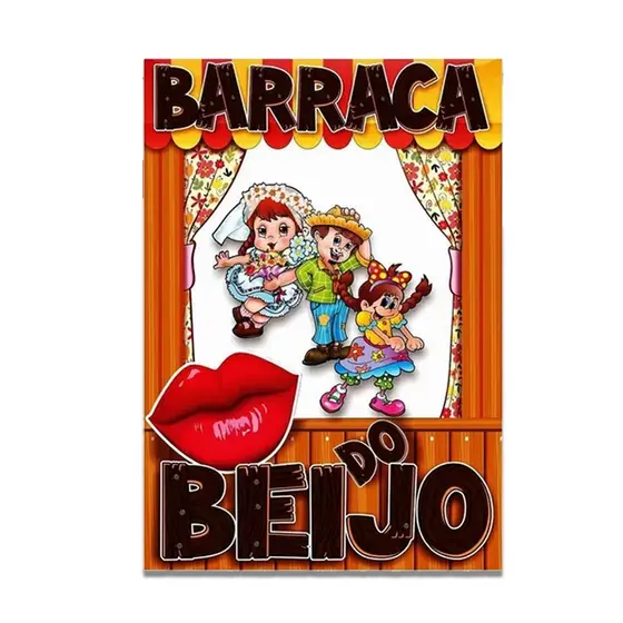 PAINEL DISPLAY BARRACA DO BEIJO PLACA PARA FESTA JUNINA foto selfie
