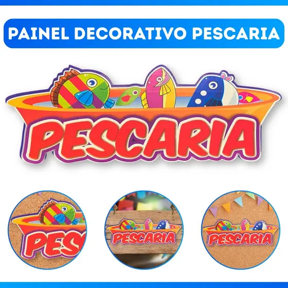 Painel Pesca Placa Festa Junina Pescaria Festa Arraiá Caipira - MEGA PROMOÇÃO