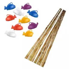 Kit 10, 20 OU 30 Peixes + 1,2,3 OU 5 Varas de 100cm 1 metro Festa Junina Pescaria Brincadeira Jogos Peixe