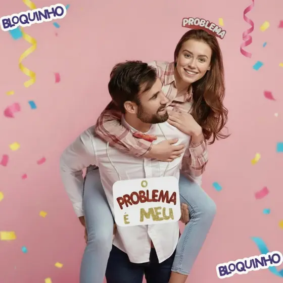 Fantasia Carnaval Casal Meme Divertido Tiara Plaquinha Tikto