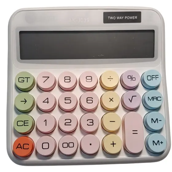 Calculadora Eletrônica 12 Dígitos Aiker Ak-j039 De Mesa Escritório