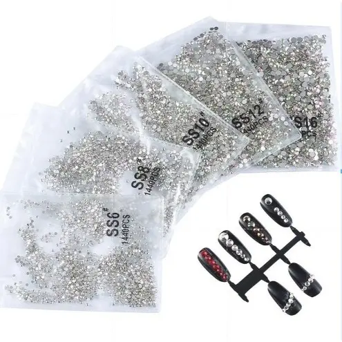 Pacote com 1440 pedras STRASS CRISTAL   para unhas e Makes