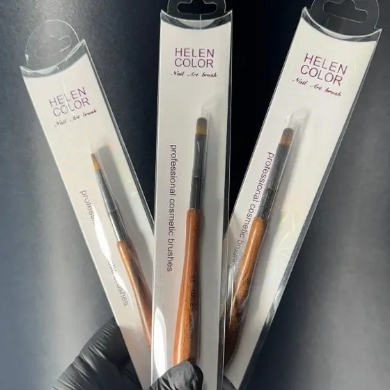 Pincel Língua De Gato Madeira Gel Fibra Helen Color