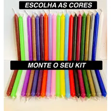 Velas Palito Coloridas Tradicional 18cm 10/20/30 Unidades Monte Seu Kit
