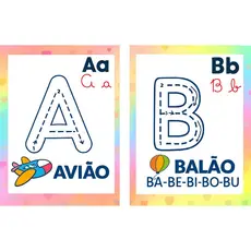 26 FICHAS CORDENAÇÃO MOTORA ALFABETO PLASTIFICADA COM CANETA ESCREVE E APAGA MAGNÉTICA