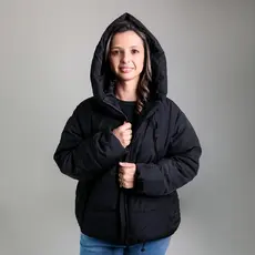 Jaqueta Puffer Feminina The Style Box Com Capuz - Forrada, Térmica, Estilosa, Cores Variadas, Leve e Confortável