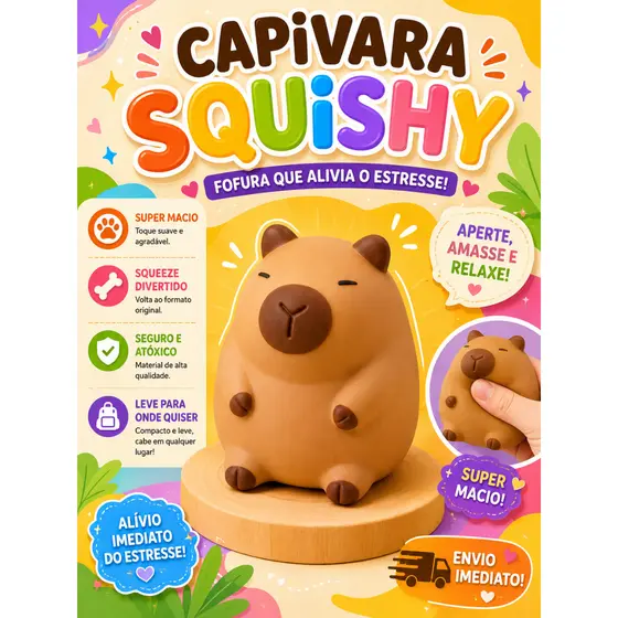 Squishy Toy Brinquedo Capivara Fofa Anti Estresse