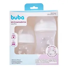 Buba Kit 2 Mamadeiras Easy Flow Nuvem Branca 120ml e 270ml