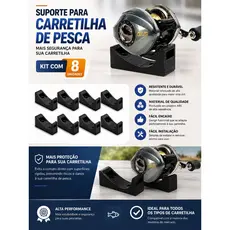 Suporte para Carretilha de Pesca Parede Kit 8 – Organizador