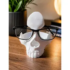 Suporte Para Óculos Caveira Decorativo + Porta Objetos | Organizador Mesa