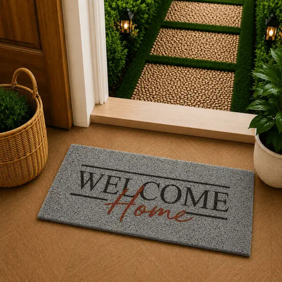 Tapete Porta Entrada Casa Capacho Vinil Welcome Home 30x70cm