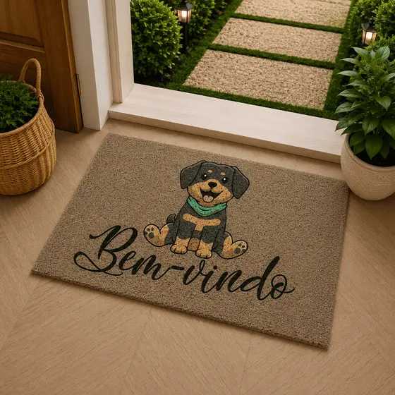 Tapete Porta Entrada Casa Capacho Vinil Cute 40x60cm
