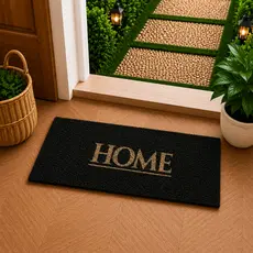 Tapete Porta Entrada Casa Capacho Vinil Home Preto 30x70cm