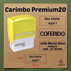 Carimbo Personalizado Premium 20 – Área de impresão 38x14mm