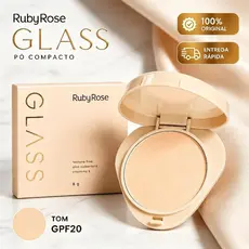 Pó compacto Glass Ruby Rose Acabamento Aveludado GPF20/F10
