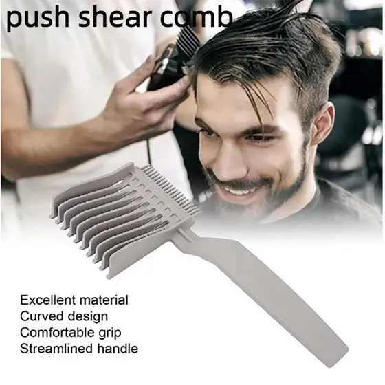 Pente De Cisalhamento Masculino , Corte De Cabelo Profissional , Design Gradiente , Posicionamento De Borda Push , Ferra