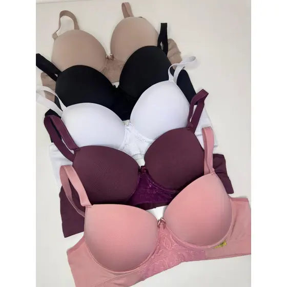 Kit 5 Sutiãs Plus Size Alta Sustentação Básico Dia a Dia Simples Liso Belíssimo