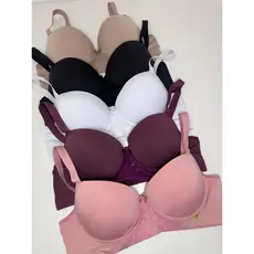 Kit 5 Sutiãs Plus Size Alta Sustentação Básico Dia a Dia Simples Liso Belíssimo