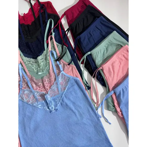Kit 2 Baby Dolls Canelados Conforto em Dobro Noites Aconchegantes Pijama
