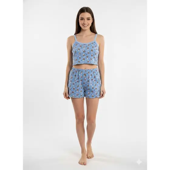 Kit 5  Baby Dolls Feminino Suede Canelado Estampado Conforto Estilo Para Suas Noites