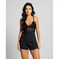 Baby Doll Rendado Short Doll Sensual Alça Regulável Roupa de Dormir
