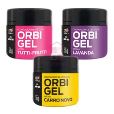 Kit com 3 Cheirinho de Carro Aromatizante Odorizador Automotivo Gel Carro Novo Lavanda Tutti Frutti
