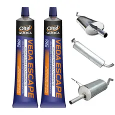 kit 2 Cola Adesivo Veda Escapamento de Alta Temperatura Carro Moto Caminhão
