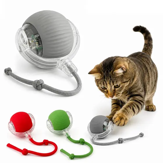 Bola Eletrica Interativa Automatica Recarregavel Inteligente USB Pets Brinquedo Divertido Rolamento