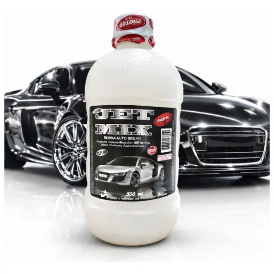 Resina Acrílica Liquida Automotiva Jet Mix Incolor 500ml Proteção Espelhamento Acabamento Brilhante Cristalização