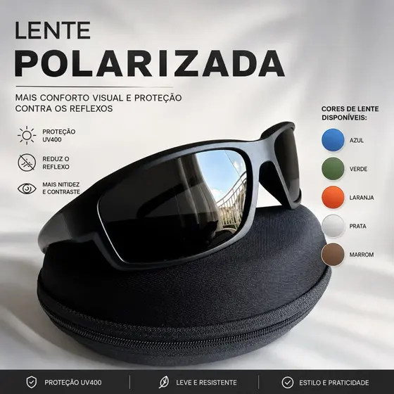 Óculos de Sol Masculino Polarizado UV 400 Esportivo Corrida Ciclista