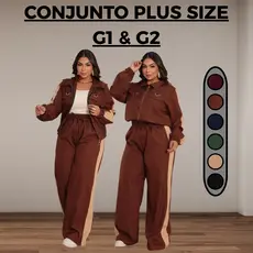 Cojunto Feminino Plus Size Calça e Jaqueta em Tecido Luiz Twill Bonito e Elegante