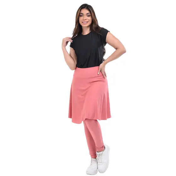 Conjunto Fitness Moda Evangelica Feminino Calça Com Bolso Blusa Dry FIt