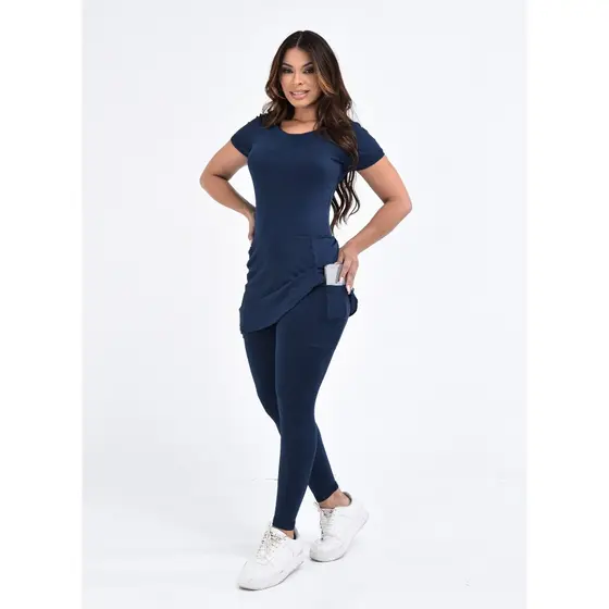 Macacão Fitness Moda Evangelica Com Bolso Cristã Modesto Academia