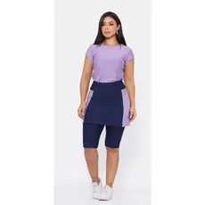 Conjunto Fitness Bicolor Moda Evangelica Com Bolso Suplex